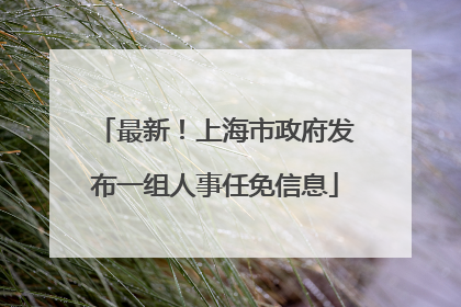 最新！上海市政府发布一组人事任免信息