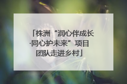 株洲“润心伴成长·同心护未来”项目团队走进乡村