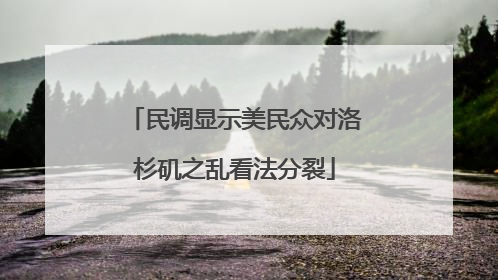 民调显示美民众对洛杉矶之乱看法分裂