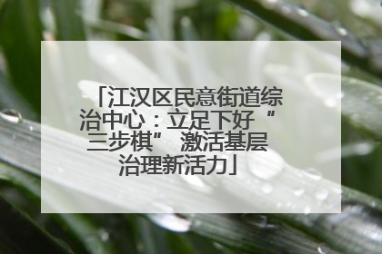 江汉区民意街道综治中心：立足下好“三步棋” 激活基层治理新活力