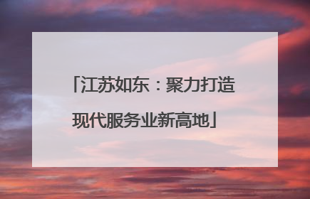 江苏如东：聚力打造现代服务业新高地
