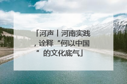河声丨河南实践，诠释“何以中国”的文化底气