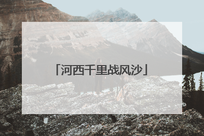 河西千里战风沙