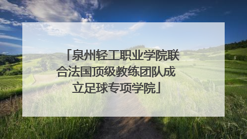 泉州轻工职业学院联合法国顶级教练团队成立足球专项学院
