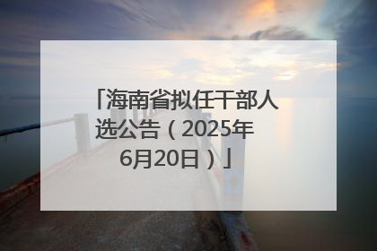 海南省拟任干部人选公告（2025年6月20日）