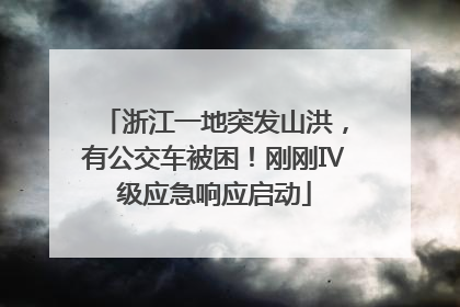 浙江一地突发山洪，有公交车被困！刚刚Ⅳ级应急响应启动