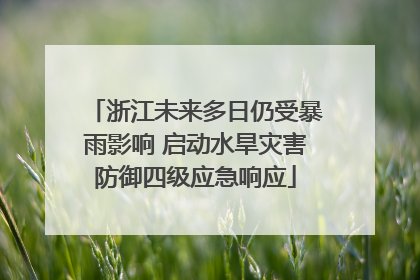 浙江未来多日仍受暴雨影响 启动水旱灾害防御四级应急响应