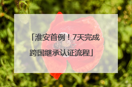 淮安首例！7天完成跨国继承认证流程