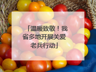 温暖致敬！我省多地开展关爱老兵行动