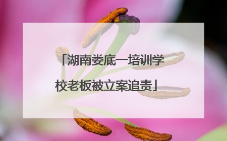 湖南娄底一培训学校老板被立案追责