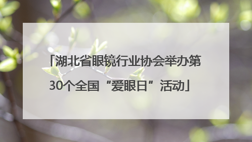 湖北省眼镜行业协会举办第30个全国“爱眼日”活动