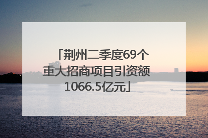 荆州二季度69个重大招商项目引资额1066.5亿元