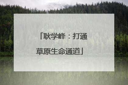 耿学峰：打通草原生命通道