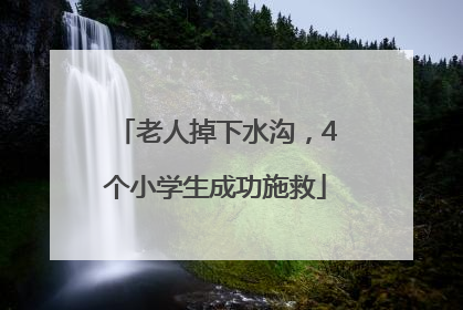 老人掉下水沟，4个小学生成功施救