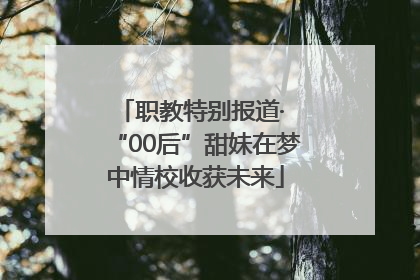 职教特别报道· “00后”甜妹在梦中情校收获未来