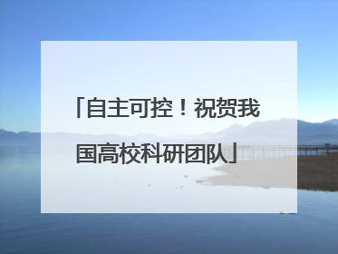 自主可控！祝贺我国高校科研团队