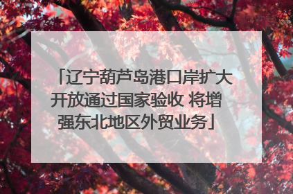 辽宁葫芦岛港口岸扩大开放通过国家验收 将增强东北地区外贸业务