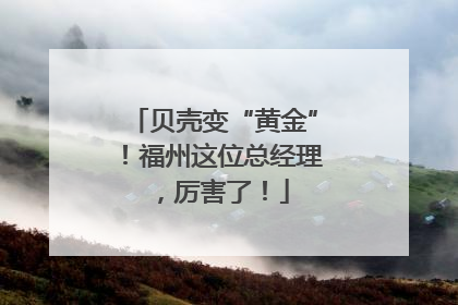 贝壳变“黄金”！福州这位总经理，厉害了！