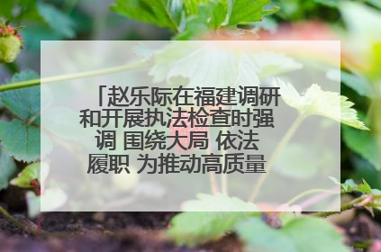 赵乐际在福建调研和开展执法检查时强调 围绕大局 依法履职 为推动高质量发展作出人大贡献