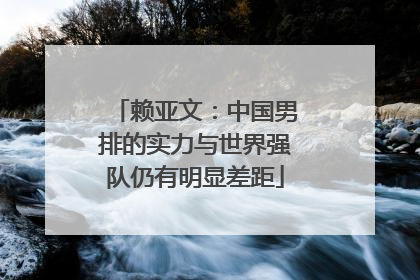 赖亚文：中国男排的实力与世界强队仍有明显差距