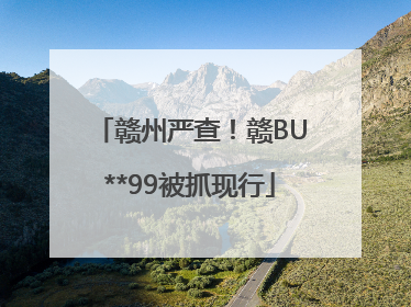 赣州严查！赣BU**99被抓现行
