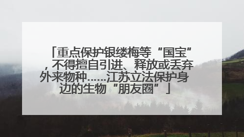 重点保护银缕梅等“国宝”，不得擅自引进、释放或丢弃外来物种……江苏立法保护身边的生物“朋友圈”