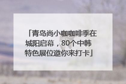 青岛尚小咖咖啡季在城阳启幕，80个中韩特色展位邀你来打卡