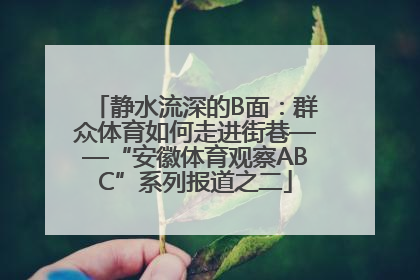 静水流深的B面：群众体育如何走进街巷——“安徽体育观察ABC”系列报道之二