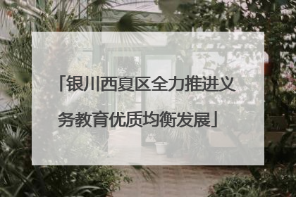 银川西夏区全力推进义务教育优质均衡发展
