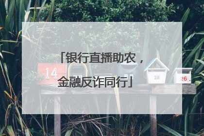 银行直播助农，金融反诈同行