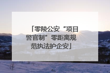 零陵公安“项目警官制”零距离规范执法护企安