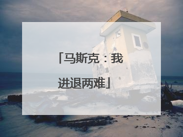 马斯克：我进退两难
