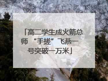 高二学生成火箭总师 “手搓”飞燕一号突破一万米
