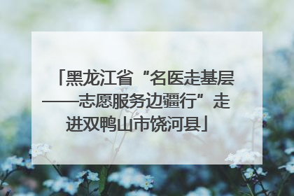 黑龙江省“名医走基层——志愿服务边疆行”走进双鸭山市饶河县