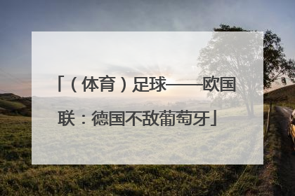 （体育）足球——欧国联：德国不敌葡萄牙