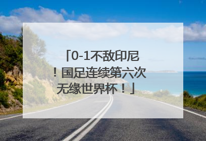 0-1不敌印尼！国足连续第六次无缘世界杯！