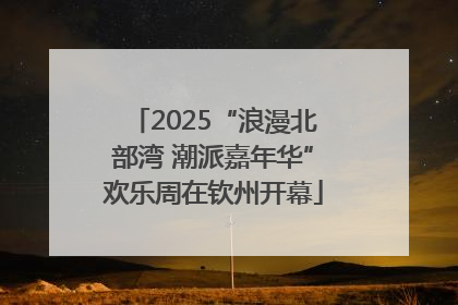 2025“浪漫北部湾 潮派嘉年华”欢乐周在钦州开幕