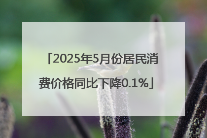 2025年5月份居民消费价格同比下降0.1%