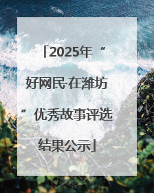 2025年“好网民·在潍坊”优秀故事评选结果公示