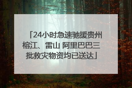 24小时急速驰援贵州榕江、雷山 阿里巴巴三批救灾物资均已送达