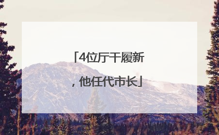 4位厅干履新，他任代市长