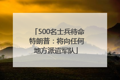 500名士兵待命 特朗普：将向任何地方派遣军队
