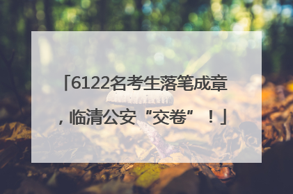 6122名考生落笔成章，临清公安“交卷”！